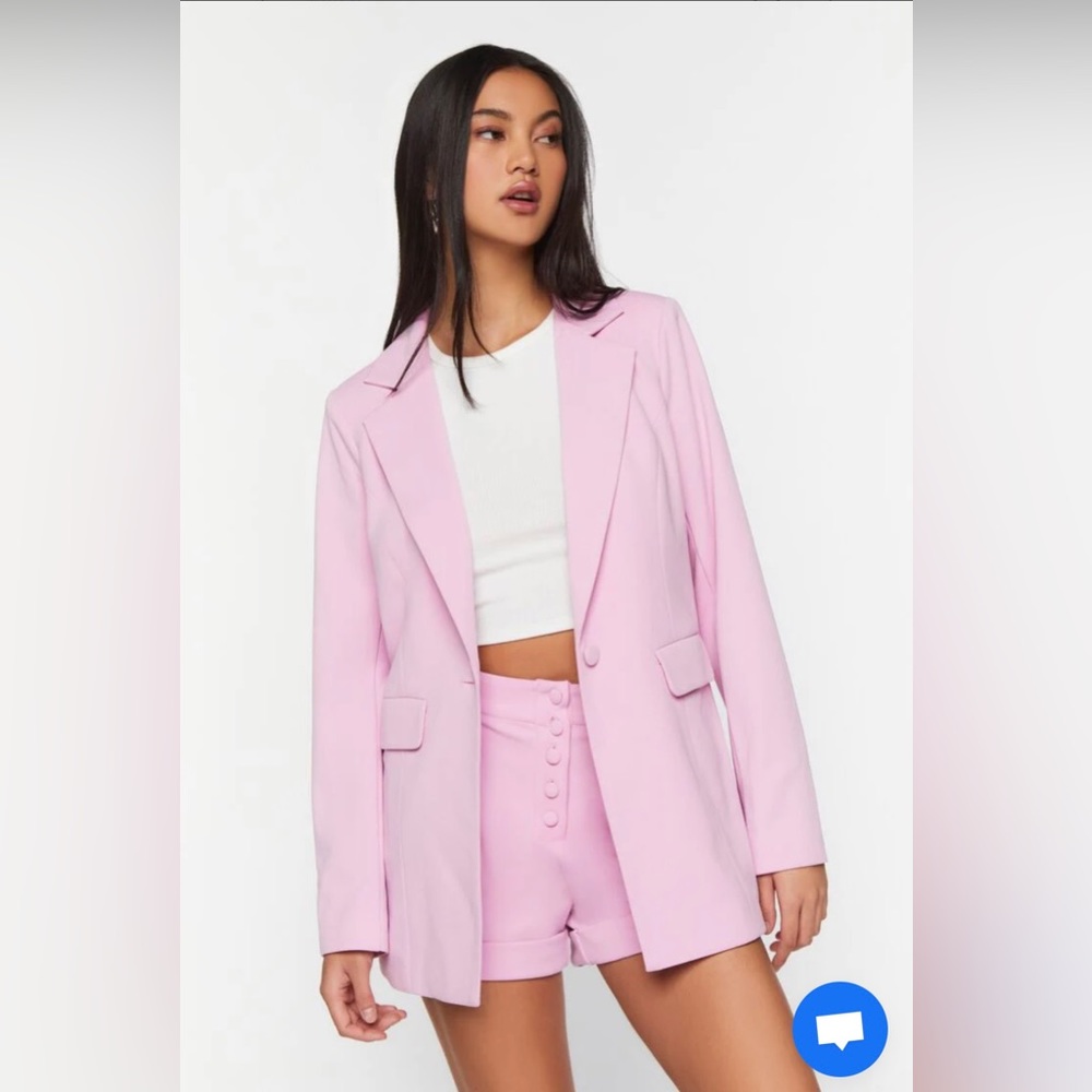 Forever 21 Pink Suit Blazer Short Matching Set Small S Medium M Barbie